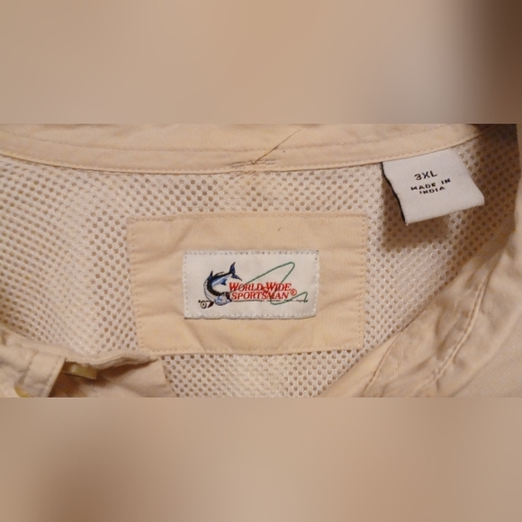 World Wide Sportsman Men's Beige Long Sleeve Button Down Shirt Size 3XL - Picture 5 of 14